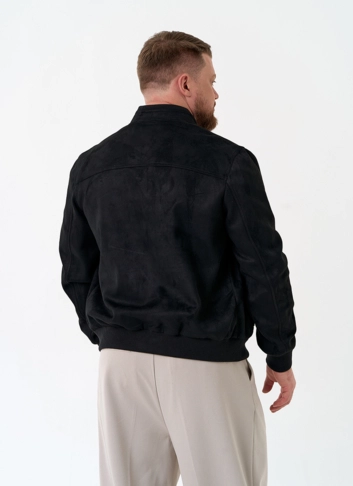 Мужская куртка бомбер из эко замши