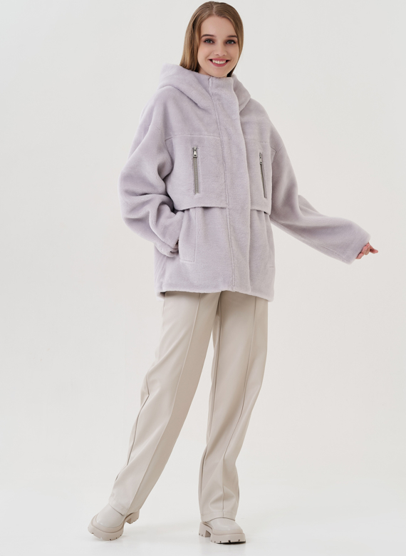 Полупальто женское с капюшоном