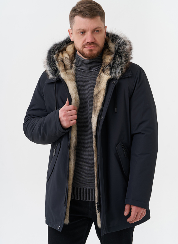 Парка мужская на мехе из волка