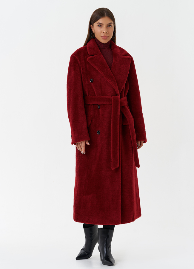 Пальто из шерсти с английским воротником модель № 28674 в кредит