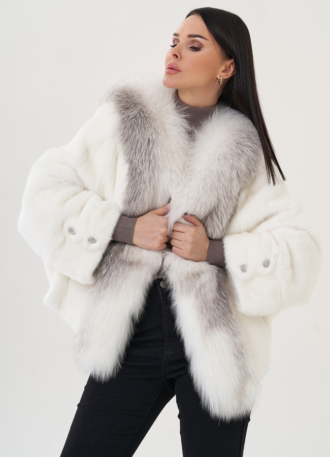 Короткая шуба из норки модель № 29466 универмаг малина