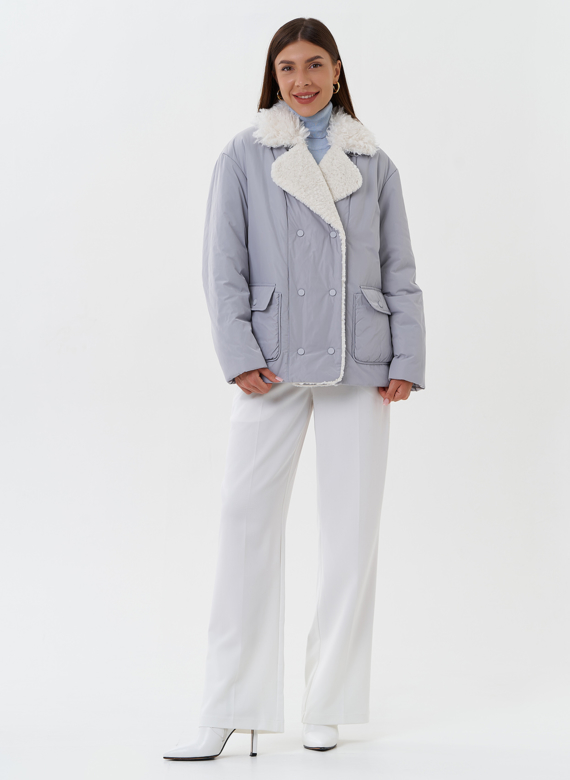 Утепленная куртка с эко мехом