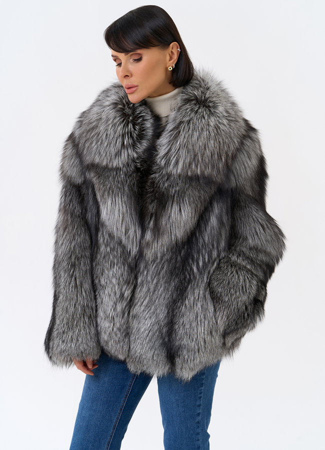 Шуба из лисы модель № 31944 универмаг малина