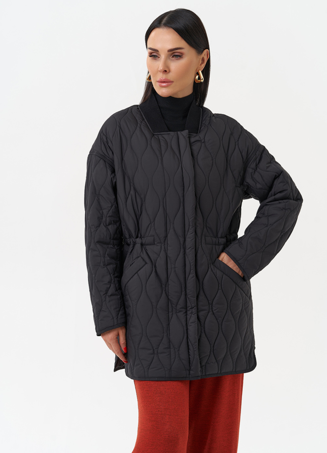 Женская утепленная куртка модель № 30019 меха малина