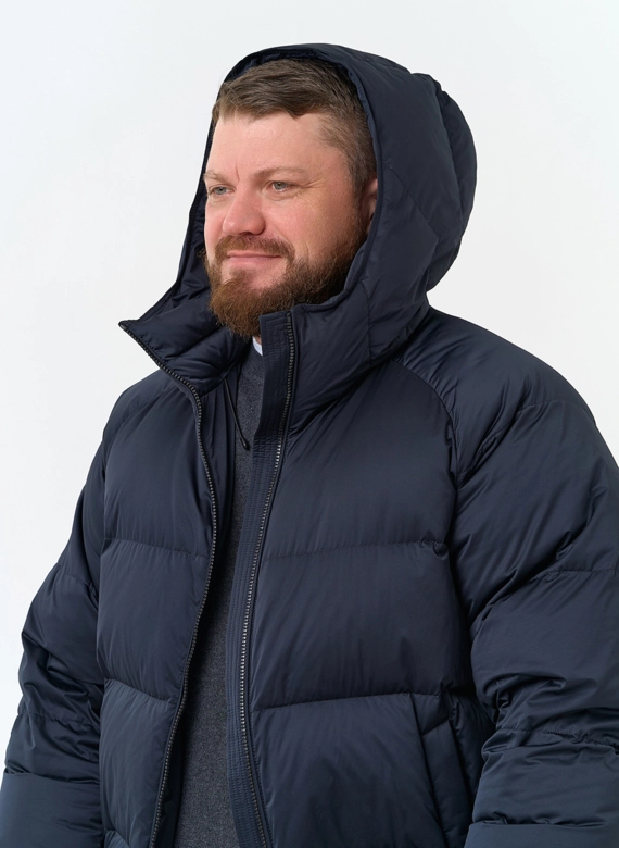 Мужской пуховик с капюшоном  фото
