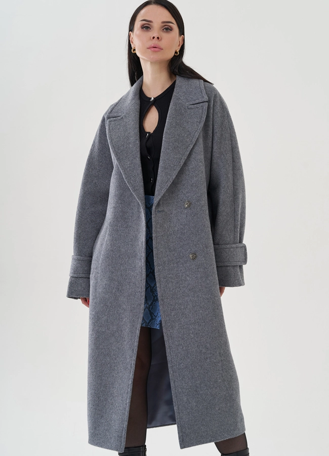 Пальто с английским воротником  модель № 25071 в рассрочку