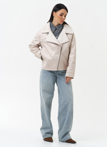 Короткая дубленка из эко замши