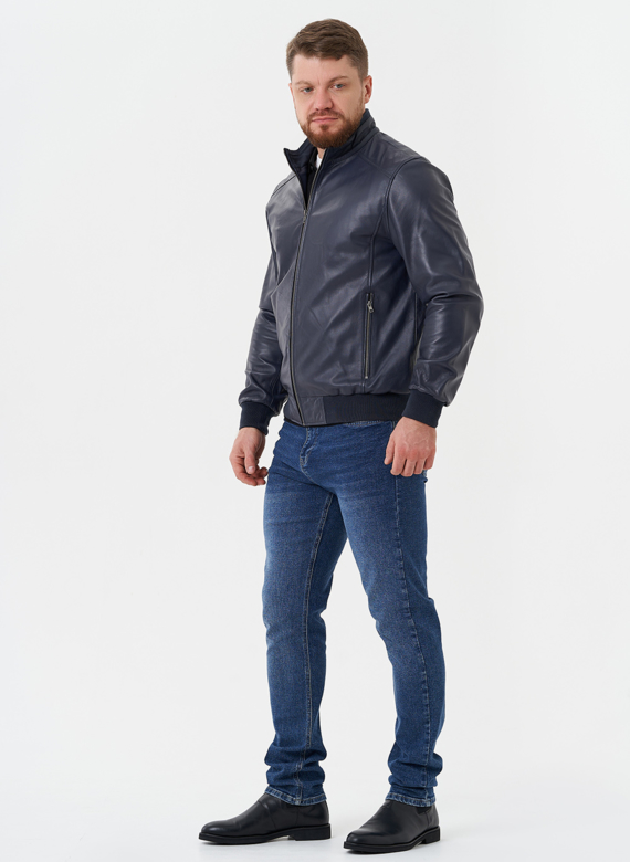 Мужская кожаная куртка "бомбер"