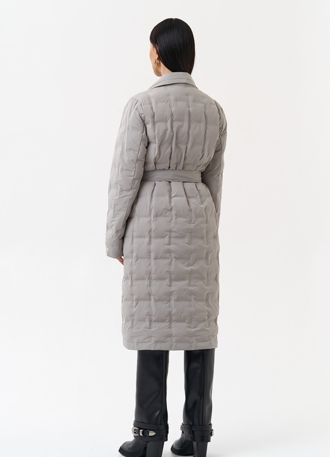 фото Женское утепленное пальто с английским воротником модель № 29899