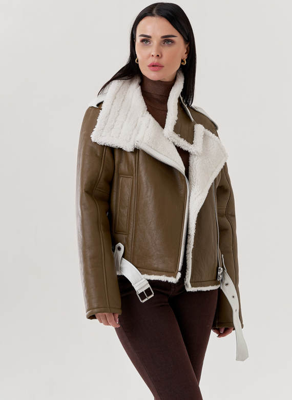 Женская дубленка пилот 