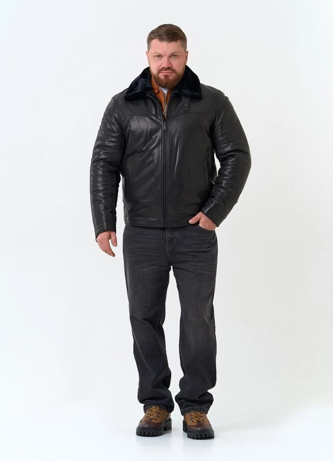 Мужская натуральная дубленка модель № 34386 в кредит фото