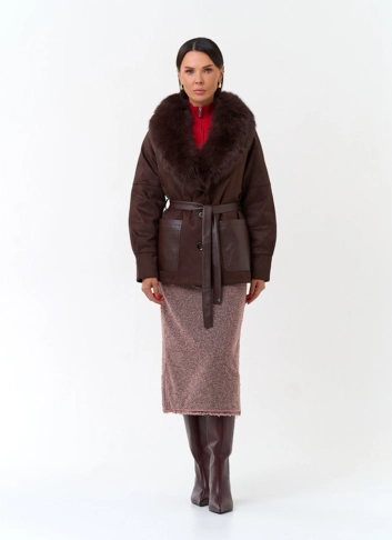 Женская куртка из эко замши фото