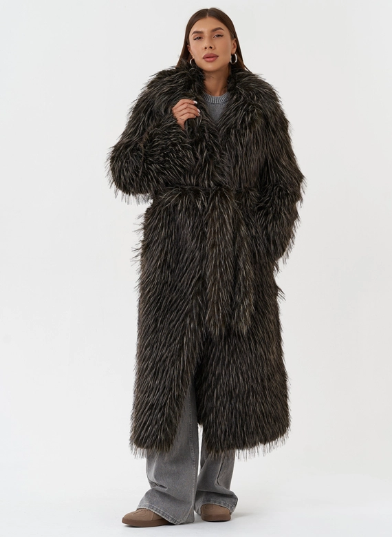 Шуба из эко меха под лису