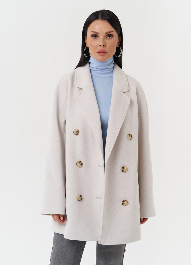 Женское двубортное пальто модель № 28279 универмаг малина