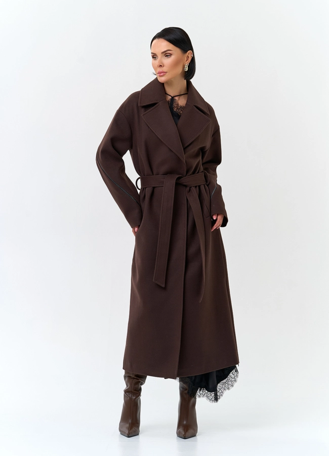 Женское пальто с английским воротником модель № 32819 в кредит